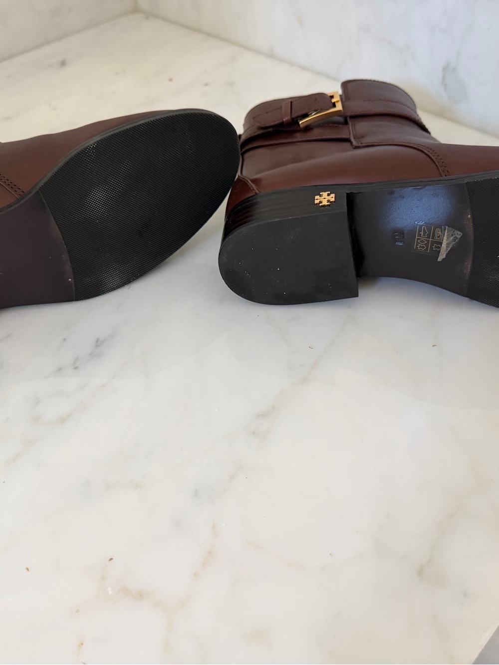 Tory Burch Chocolate Brown  Leather Ankle Boots size 7M - Picture 6 of 6